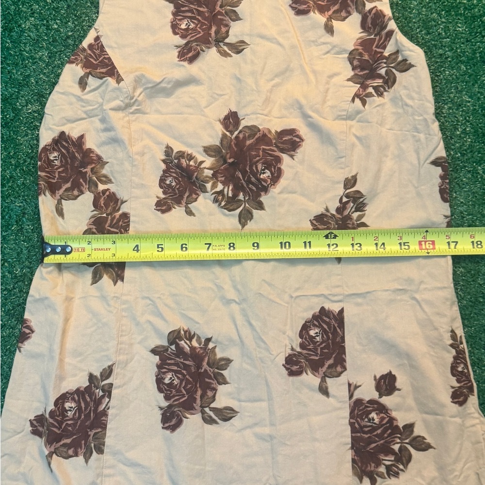 Due Per Due Veste Silk Dress Womens 12 Cream Floral Sleeveless Artsy Flower - Picture 4 of 6
